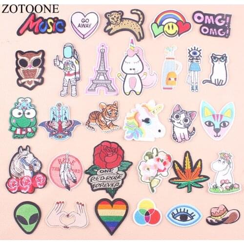 ZOTOONE Clothes Embroidered Music UFO Patch for Clothing Iron on Sew Applique Cute Fabric Clothes Shoes Bags Decoration Patches