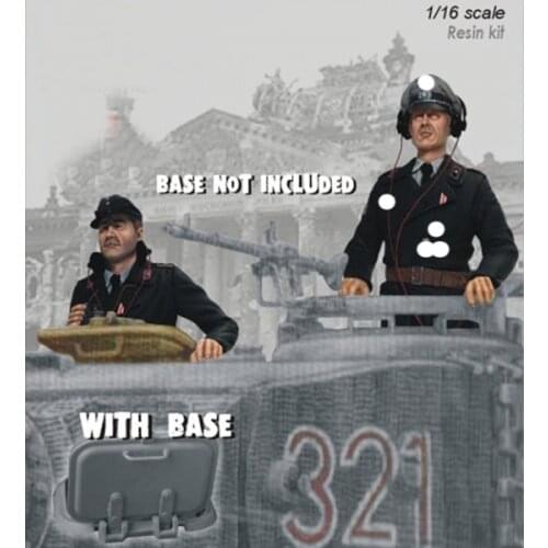 1/16 TANK CREW, World War II, Two people Half of the body WWII Resin Figure soldiers GK Uncoated No colour