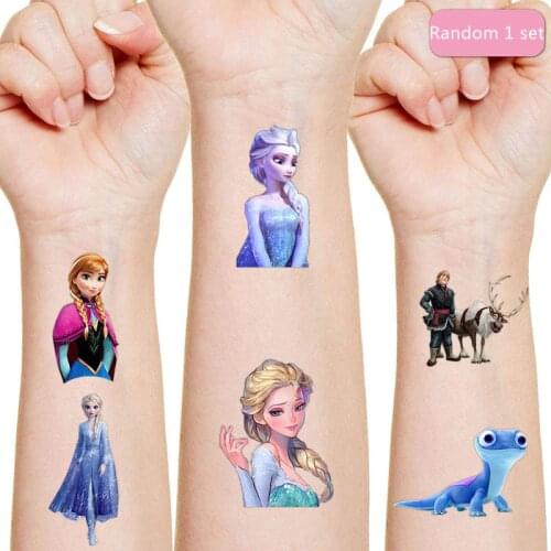 1pcs random Kids Disney Frozen Tattoo Sticker Birthday Party Decoration Anna Aisha Sticker Figure Sticker