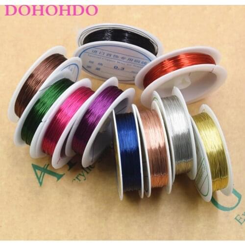 0.25/0.3/0.4/0.5/0.6/0.7/0.8/1.0mm Copper Wire Silver Gold Copper Metal Wires Beading Thread String Beads For DIY Jewelry Making