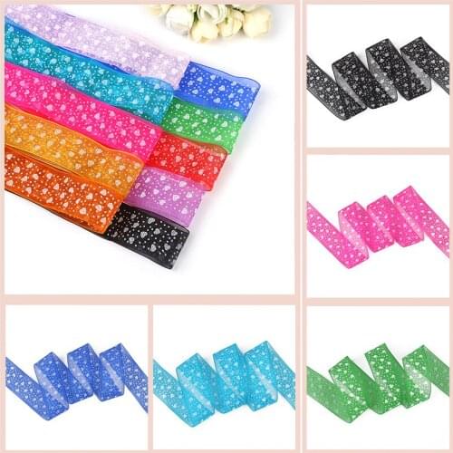 5/10Yards/Lot 28mm Organza Ribbon Wholesale gift wrapping decoration Christmas silk ribbons lace fabric