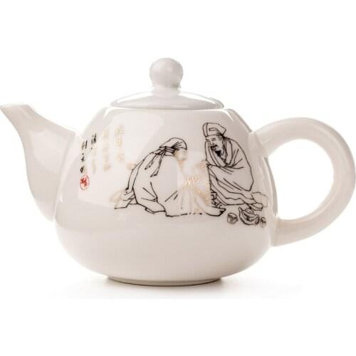 Handmade White Porcelain Teapot Ceramic Coffee Kettles Tea Pot Set Bubble Teapot Hand-Painted tpt40 Chinese Teaware