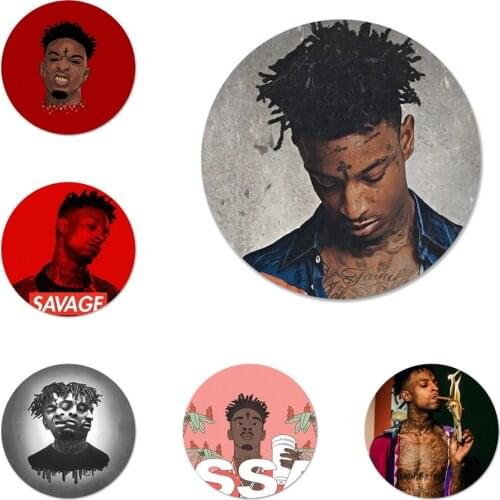 Rapper 21 Savage Brooch Pin Cosplay Badge Accessories For Clothes Backpack Decoration Gift 58mm