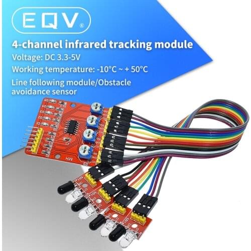 Four Road 4 Channel Infrared Detector Tracking Transmission Line Obstacle Avoidance Sensor Module for Diy Car Robot