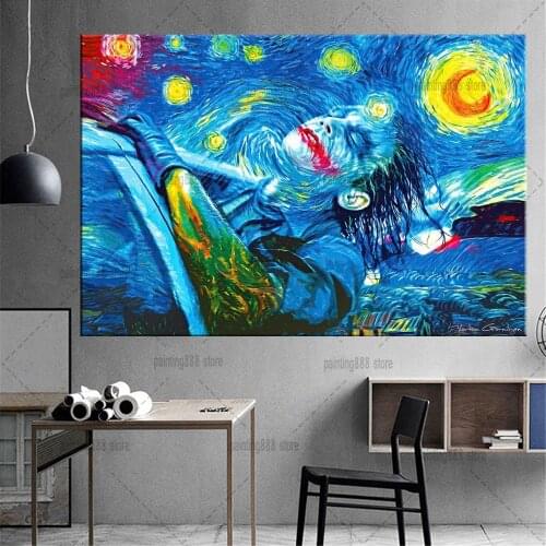 Disney Marvel Graffiti Joker Canvas Painting Living Room Wall Art Home Decor Mural Life Is a Bad Joker Graffiti Canvas Poster