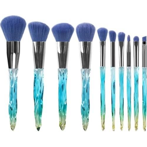 Makeup Brushes 10 PCS Crystal Handle Makeup Brush Set,Fiber Eye Brush Beauty Makeup Kit