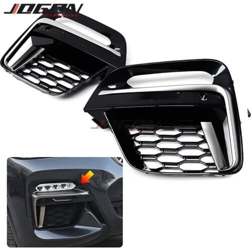 Car Front Fog Light Lamp Cover Grille Fender Sport Trim Kit For BMW X3 G01 / X4 G02 2018 2019 2020