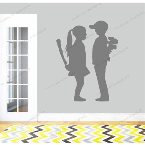 Creative Boy Girl Vinyl Kitchen Wall Stickers Wallpaper For Kids Room Decoration Decal Mural Removable Wallpoof CX1387