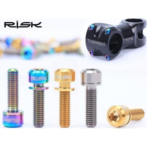 M5*18mm Ti Screws with Spacer Mountain Road Bike Stem Riser Titanium Bolts Bike Stem Ti Bolts