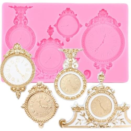 Mechanical Clock Watch Silicone Molds Steampunk Cupcake Topper Fondant Cake Decorating Tools Candy Clay Chocolate Gumpaste Mould