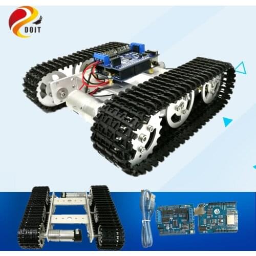 DOIT Mini T100 Crawler Metal Tank Robot Chassis with Wireless WiFi Controller Kit for Modification RC Toy by APP Phone