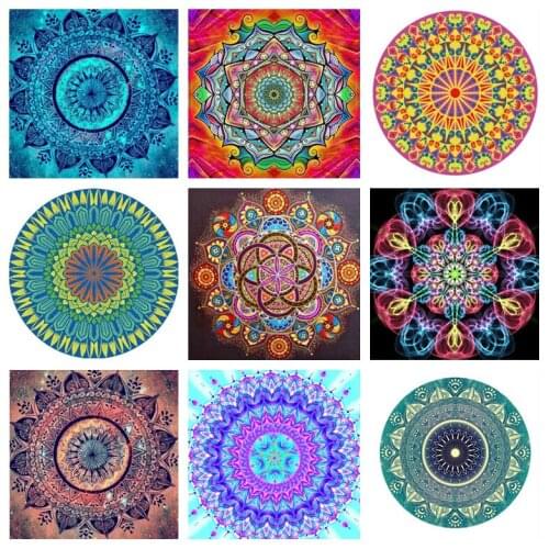 Kexinzu Full Square Drill 5D DIY Diamond Painting "Religion Mandala" Handmade 3D Embroidery Cross Stitch Mosaic Decor kit Gift