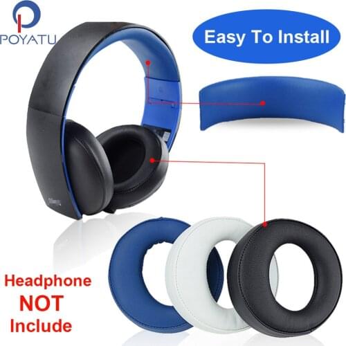 POYATU CECHYA-0083 Ear Pads Headphone Eapads For SONY Gold Wireless PS3 PS4 7.1 Virtual Surround Headset Ear Pads Earmuff Cover