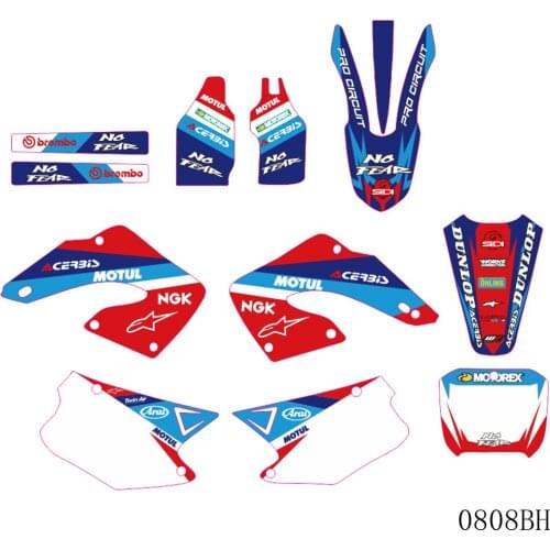 Full Graphics Decals Stickers Motorcycle Background Custom Number Name 3M Matte For HONDA CR 125 CR 250 CR125 CR250 2000 2001