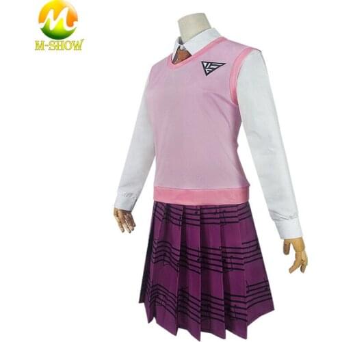 Game New Danganronpa V3 Akamatsu Kaede Cosplay Costume JK School Uniform Halloween Women Clothes Shirt Vest Skirt Tie Stocking