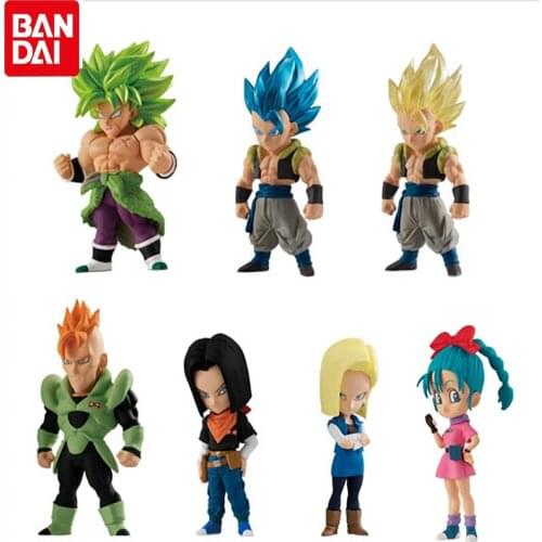Original BANDAI ADVERGE 12 Toys Figure - Full Set of 7 Pcs Android #16 #17 #18 Bulma Gogeta Broly /b021d