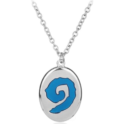 Dongsheng Game Pendant Hearthstone Heroes Of Warcraft Pendant Necklace Vintage Hearth Stone Logo Metal Chain Choker -30