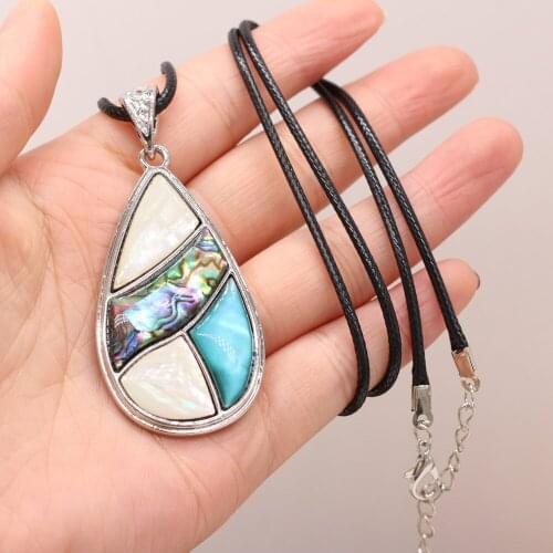 Natural Shell Pendant Drop-shaped Retro Classic Necklace Sweater Chain Birthday Anniversary Party Gift for Girlfriend and Friend