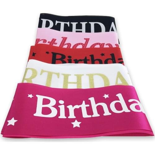 Happy Birthday Body Princess Sash Ribbon Kummerbund Glitter Satin Sash for Kids Girls Women Shoulder Strap Party Decorations