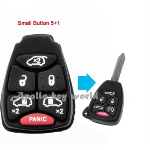 Rubber Button Pad For Chrysler Jeep Dodge 6 Button Remote key (Small Button)5PCS/lot