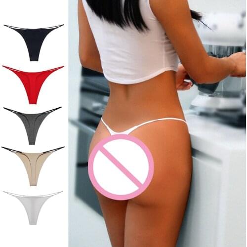 Sexy Thin Strappy Women Thongs G Strings Plus Size Low Rise Female Cotton Bikini Underwear S-XL