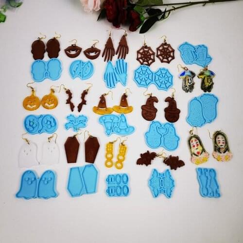 Earring Epoxy Resin Mold Silicone Mold For Halloween Party DIY Earring Pendant Pendant Jewelry Making Casting Mould Resin Crafts