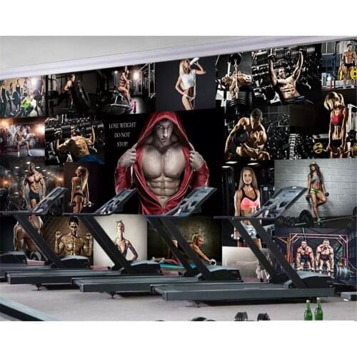 Beibehang Custom silky wallpaper fashion gym classic decoration sexy papier peint women poster tooling wall papers home decor