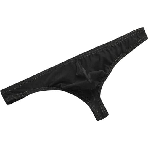 New Men Sexy Under Wear Sexy Thong Nylon Low Waist Solid Shorts Raised Underwear Ice Silk T Mens Gay Underwear Panties 6 Styles