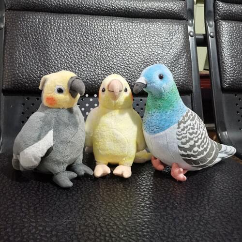 Super Mini Cockatiel Plush Toys Soft Real Life Parrot Stuffed Animals Toy Reastic Birds Stuffed Dolls Gifts For Kids