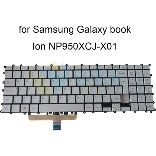 UK KR Backlit keyboard for Samsung Galaxy Book Ion NP950XCJ-X01 15.6 British Korean silver Replacement keyboards original best