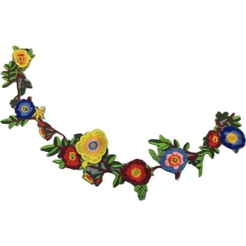 Sew On Embroidery Patch Flower Applique Embroidered Patches For Clothing Parches Bordados Para Ropa Applications AC1394