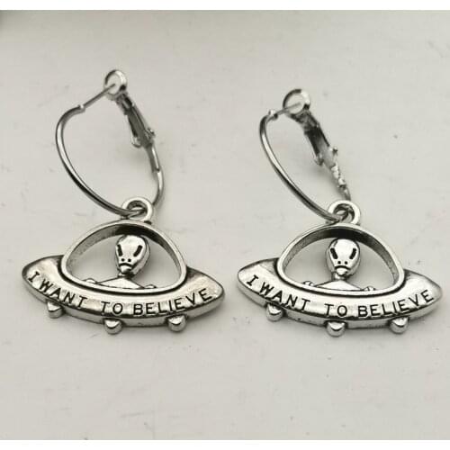 New High Quality Flying Saucer Alien Dangle Earrings Female Fashion Earrings Jewelry