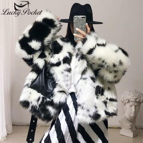 Women Winter Warm Fashion Short Fox Fur Leather Coat Female Loose Belt Faux Fur Ladies New Thick Outerwear Ladies Coats ML148
