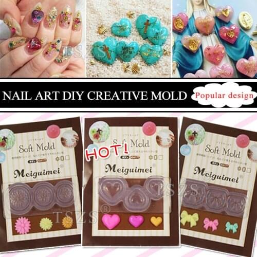 1pcs/lot 3D decortive Acrylic Nail Art Mold Tips Decor DIY Different Styles Transparent