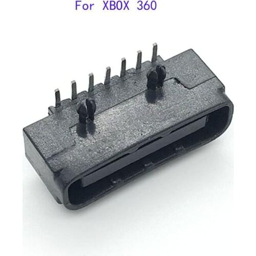 10pcs Black & Grey Repair Replacement Parts Power Charging Socket Plug USB Interface Socket For Xbox 360 Controller