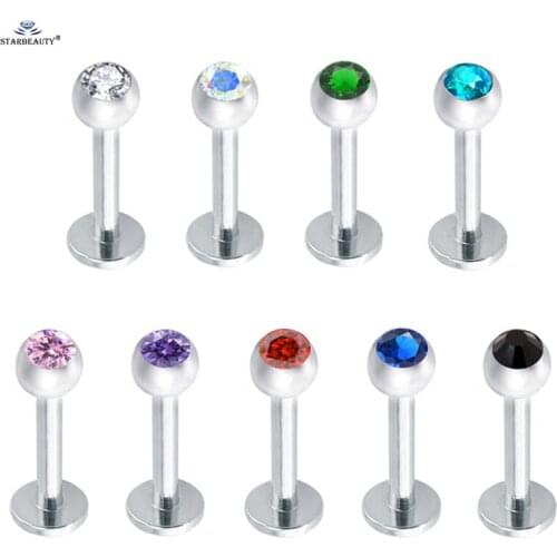 2pcs 1.2x6mm Cute Bijoux Ball Labret Lip Piercing Oreja Nose Piercing Helix Piercing Tragus Nose Ring Cartilage Earrings Pircing