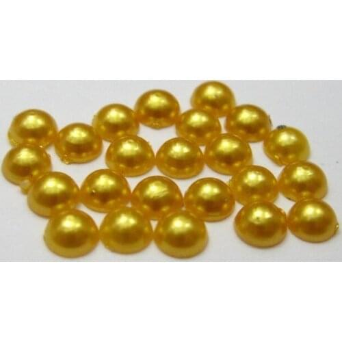 2000 Gold Half Pearl Bead 4mm Flat Back Round Gems Scrapbook Craft