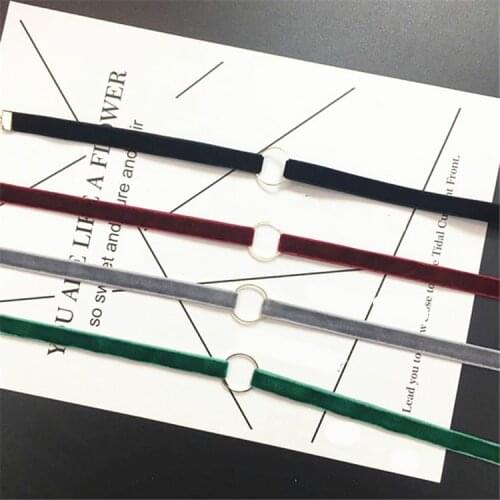 2017 Simple Black Choker Necklace Women Gold Circle Velvet Chocker Chokers Necklaces collares Collier Femme kolye