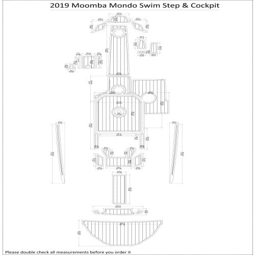 2019 Moomba Mondo Swim Step & Cockpit Pad Boat EVA Teak Decking 1/4" 6mm