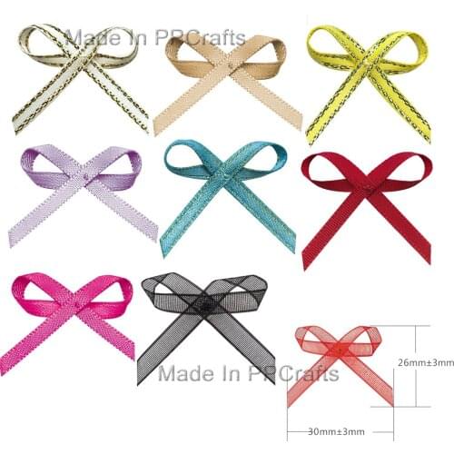 26X30MM Mini Satin/Grosgrain Ribbon Hand-Tied Bowknot For Hairbow DIY Crafts 200pcs Free Shipping