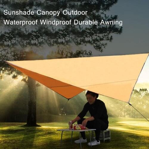 3.2x2.5m Awning Waterproof Tarp Durable Tent Shade Awning Outdoor Sunshade Canopy For Camping Hiking Garden Yard