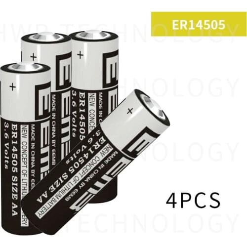 4pcs EEMB ER14505 AA 3.6V 2400mAh Lithium Battery Brand New,Patrolling rod lithium battery PLC instrument battery