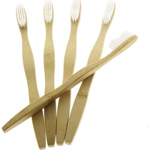5Pcs/Set FDA Certification White Bristle Environmentally Eco Friendly Travel Home Hotel Adult Bamboo Toothbrush Tooth Brush