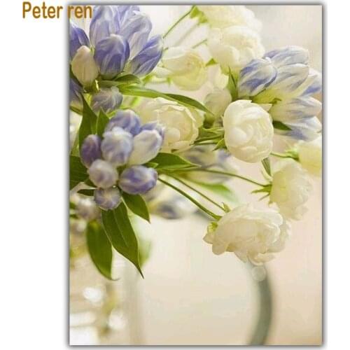 Peter ren Diamond Painting Cross Stitch kit Handmade Diamond embroidery Flowers whole square diamond mosaic Rhinestone Pictures