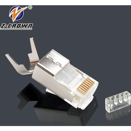 Cat7 RJ45 Connector with wire loding guide 8P8C Plug Cable connector STP Modular 50U