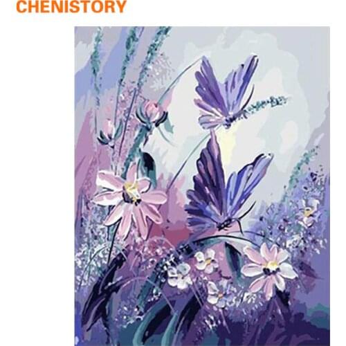 CHENISTORY Minion Butterfly DIY Painting By Numbers Hand Painted Picture Abstract Oil Painting On Canvas For Living Room 40x50cm