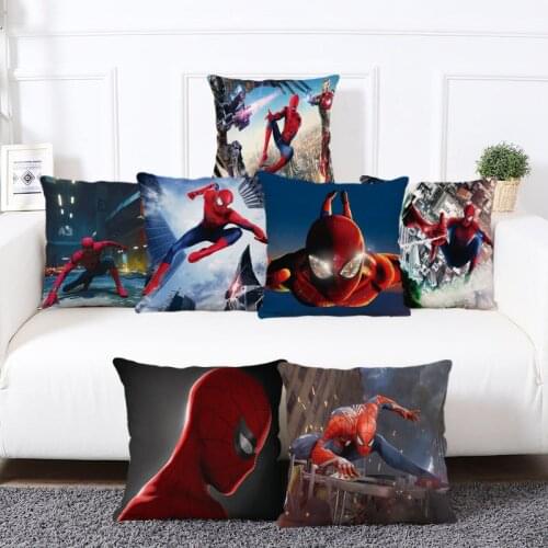 Disney Cartoon Super Hero Series Cushion Cover Spider Man Captain America Iron Man Square Pillow Case Car Sofa Chair