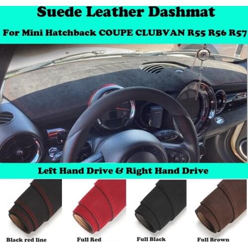For Mini Hatchback COUPE CLUBVAN R55 R56 R57 2006-2013 Suede Leather Dashmat Dashboard Cover Pad Dash Mat Car-Styling Carpet
