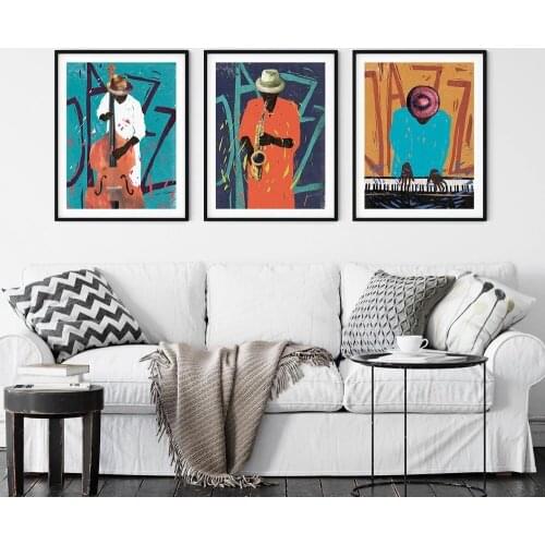Home Decor Prints Painting Abstract Graffiti Music Pictures Wall Art Abstract Modular Modern Canvas Poster Bedside Background