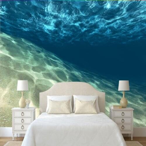 Photo wallpaper 3D Stereo Clear Seawater Submarine Mural TV Wall Backdrop Restaurant cafe Wallpaper Custom Mural